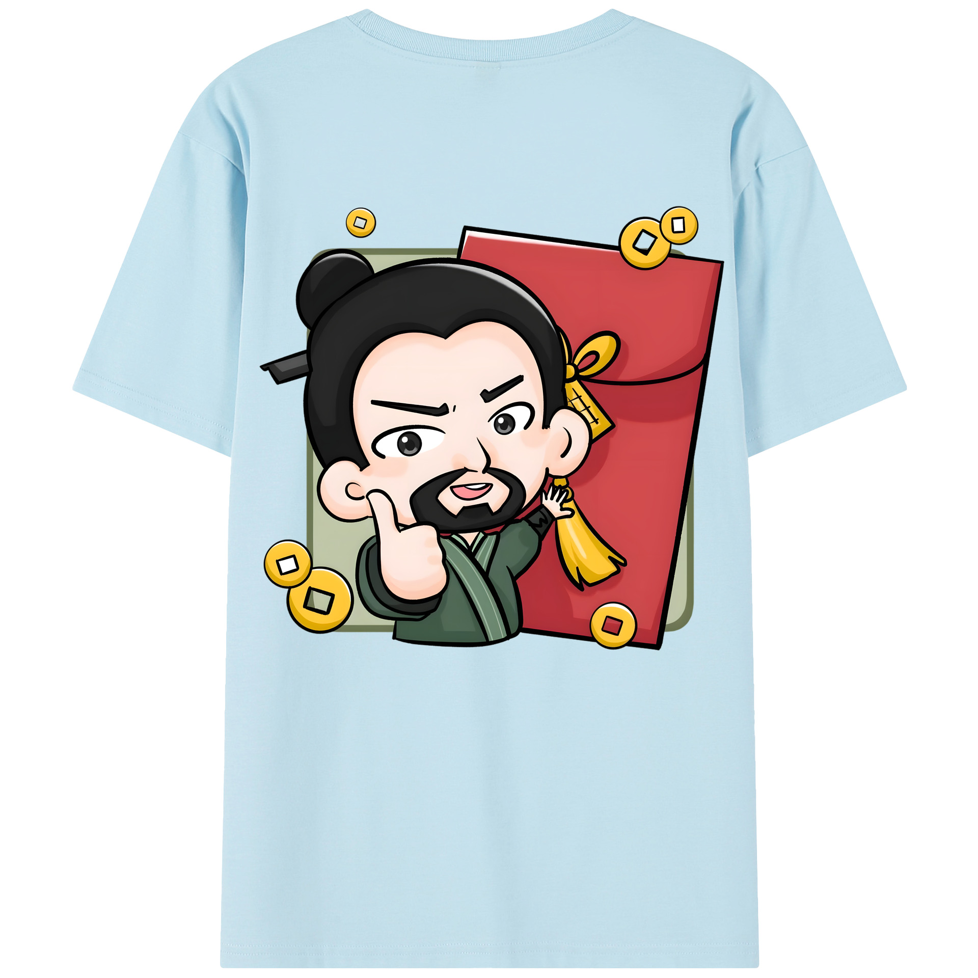 （画像用） Ne Zha 2 ナタ 魔童の大暴れ 綿100％半袖Tシャツ（背面プリント）